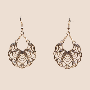 Gold Filigree Teardrop Earrings