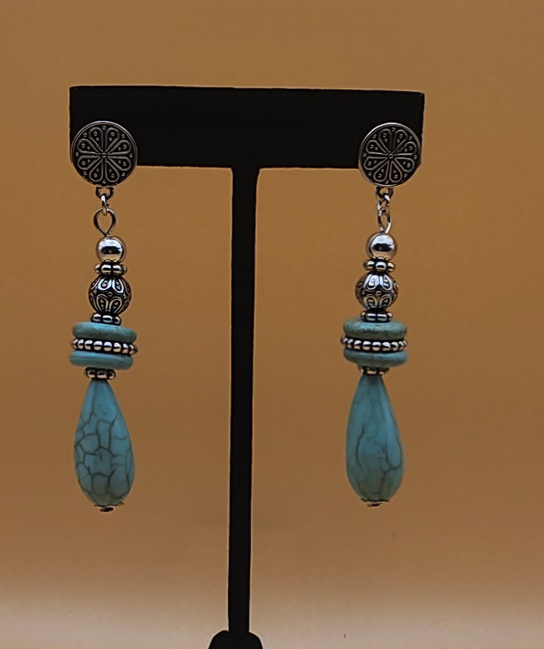 Boho Bloom Turquoise Drop Earrings