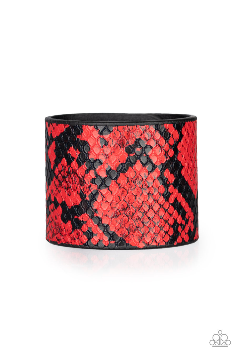 Red and Black Snakeskin Urban Wrap Bracelet - EMP Exclusive