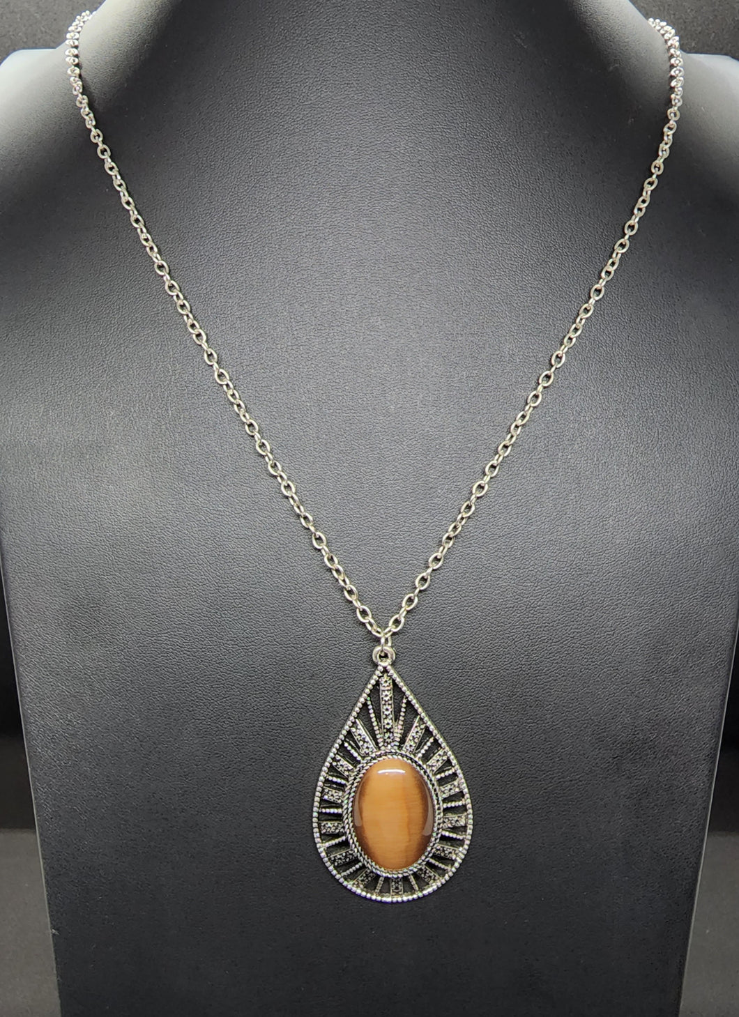 Silver and Brown Necklace