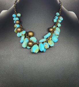 Blue and Brass necklace