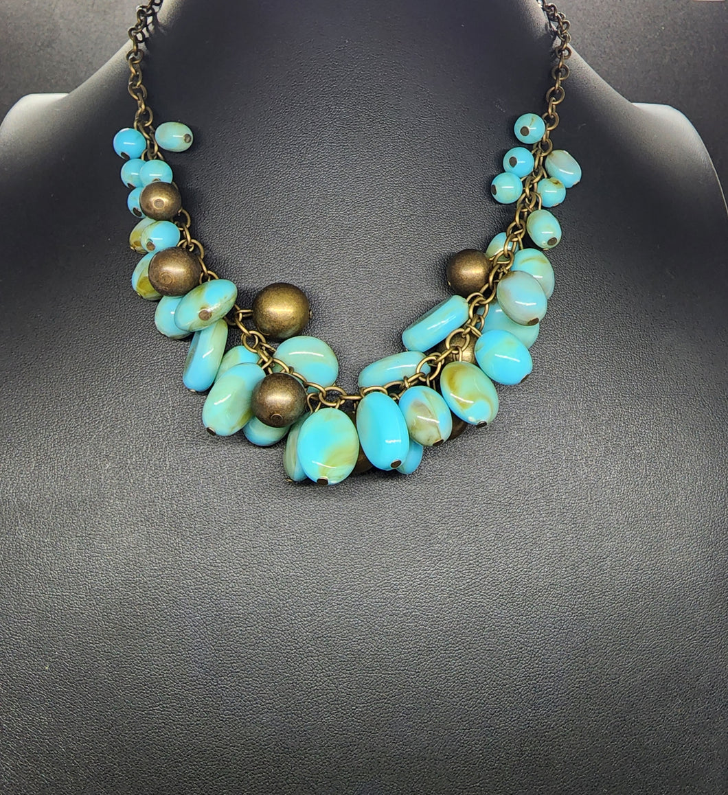 Blue and Brass necklace