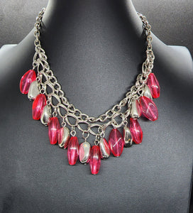 Silver and Pink Necklace