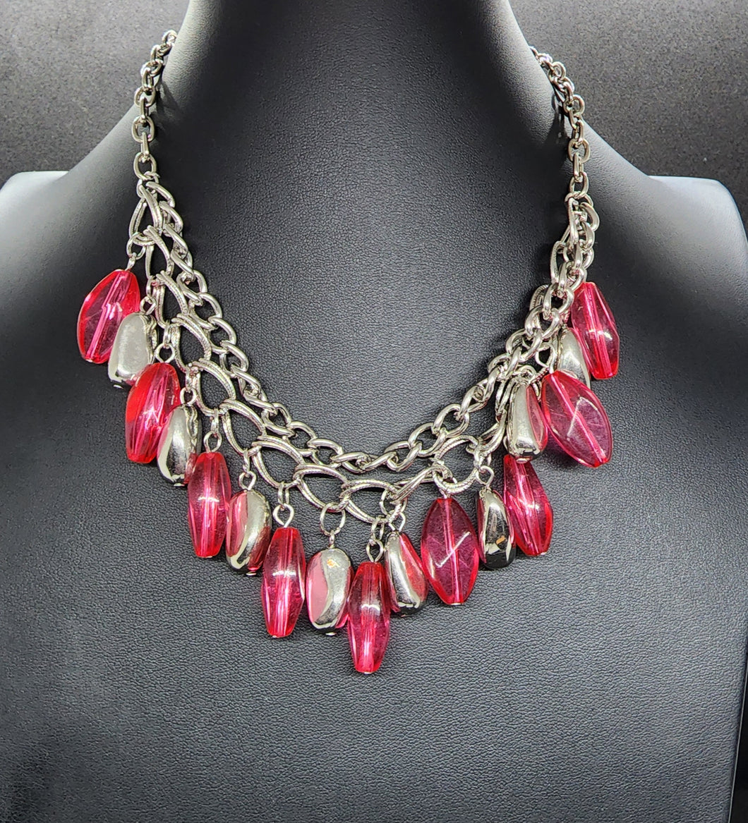 Silver and Pink Necklace
