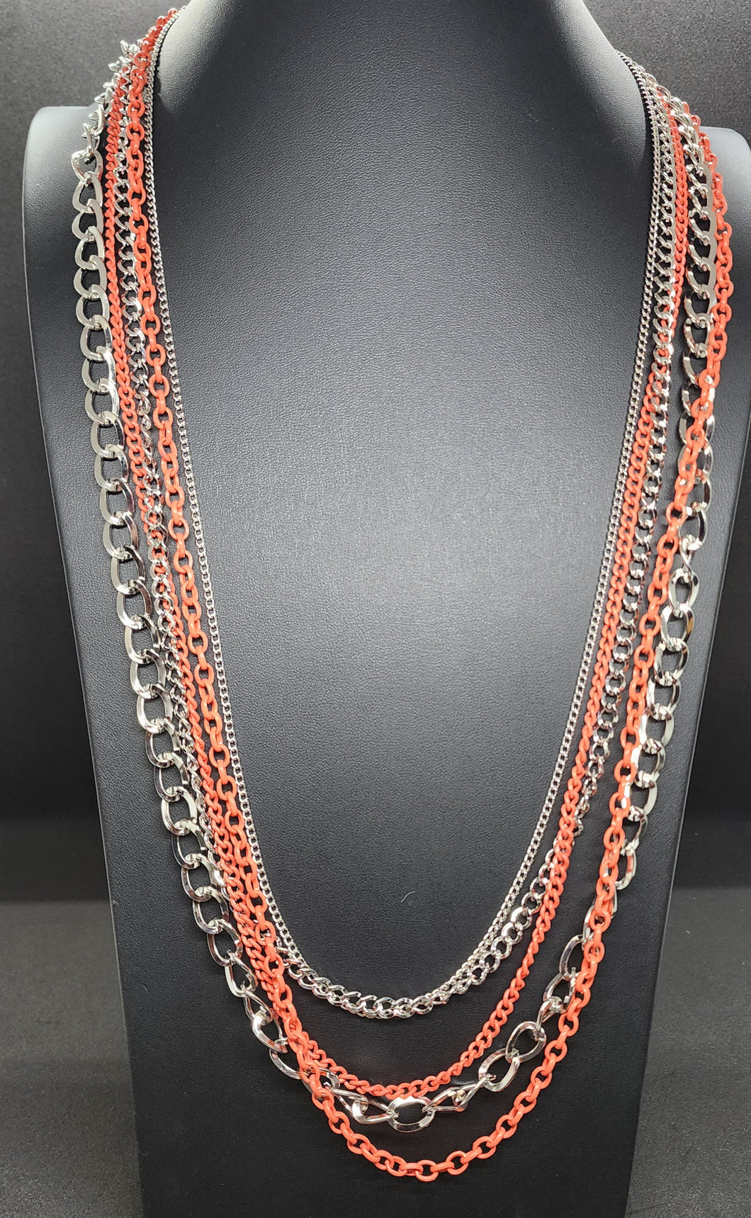 Industrial Vibrance - Orange Necklace